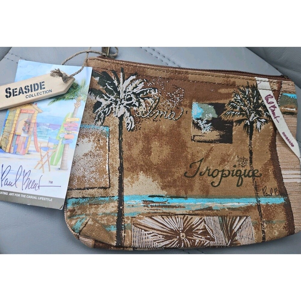 Paul Brent Palm Trees Seaside Makeup Organizer Travel Bag Sun & Sand NEW